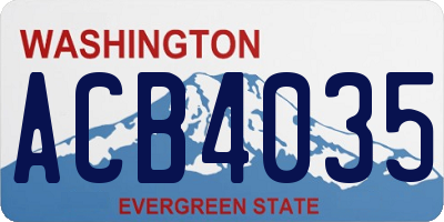 WA license plate ACB4035