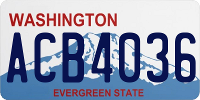 WA license plate ACB4036