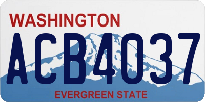 WA license plate ACB4037