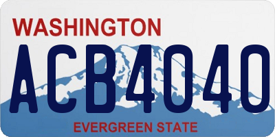 WA license plate ACB4040
