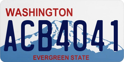 WA license plate ACB4041