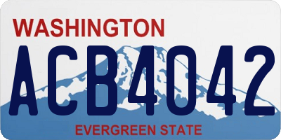 WA license plate ACB4042