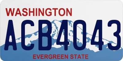 WA license plate ACB4043