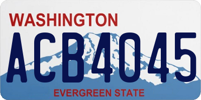 WA license plate ACB4045