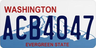 WA license plate ACB4047