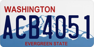 WA license plate ACB4051
