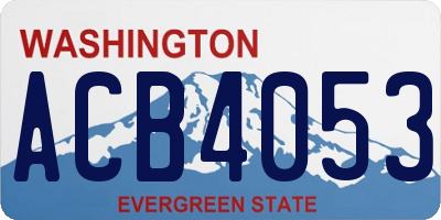 WA license plate ACB4053