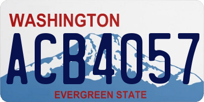 WA license plate ACB4057