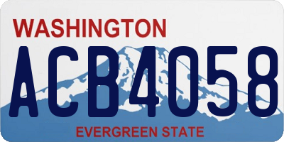 WA license plate ACB4058