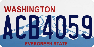 WA license plate ACB4059