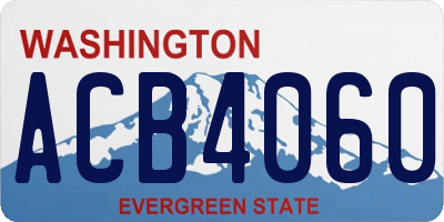 WA license plate ACB4060