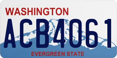 WA license plate ACB4061