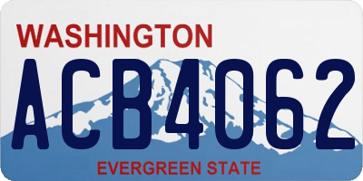 WA license plate ACB4062