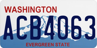 WA license plate ACB4063