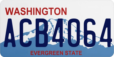 WA license plate ACB4064