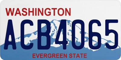 WA license plate ACB4065