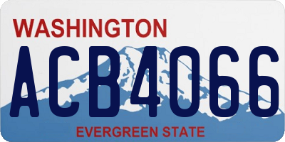 WA license plate ACB4066