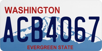 WA license plate ACB4067