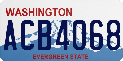 WA license plate ACB4068