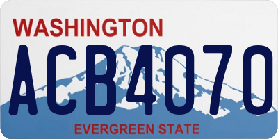 WA license plate ACB4070