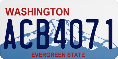 WA license plate ACB4071