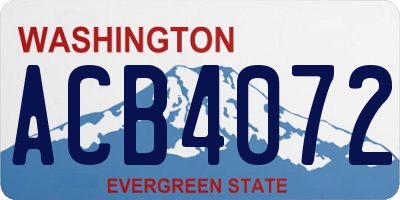 WA license plate ACB4072