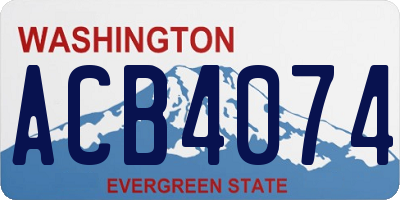 WA license plate ACB4074