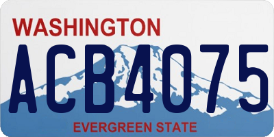 WA license plate ACB4075
