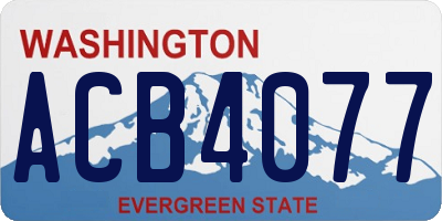 WA license plate ACB4077