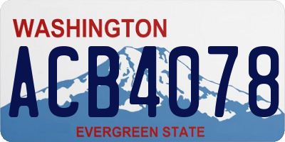 WA license plate ACB4078