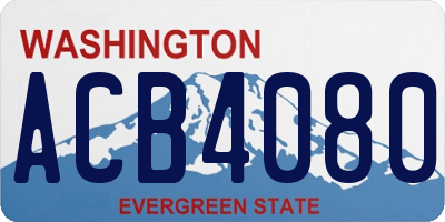 WA license plate ACB4080