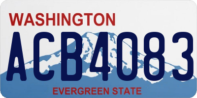 WA license plate ACB4083