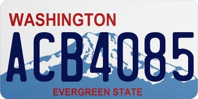 WA license plate ACB4085
