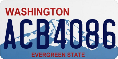 WA license plate ACB4086