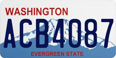 WA license plate ACB4087
