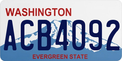 WA license plate ACB4092