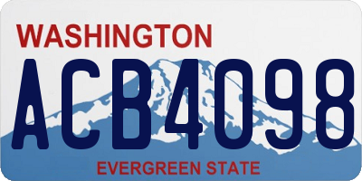 WA license plate ACB4098