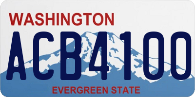 WA license plate ACB4100