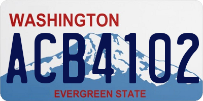 WA license plate ACB4102