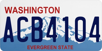 WA license plate ACB4104