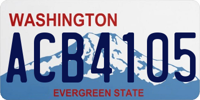 WA license plate ACB4105