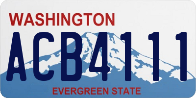 WA license plate ACB4111