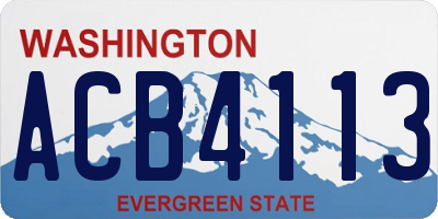 WA license plate ACB4113