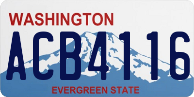 WA license plate ACB4116