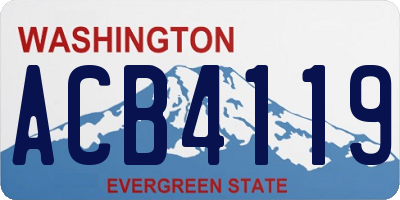 WA license plate ACB4119