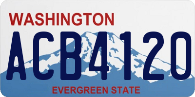 WA license plate ACB4120