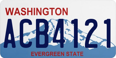 WA license plate ACB4121