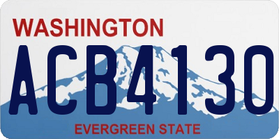 WA license plate ACB4130