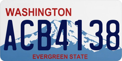 WA license plate ACB4138
