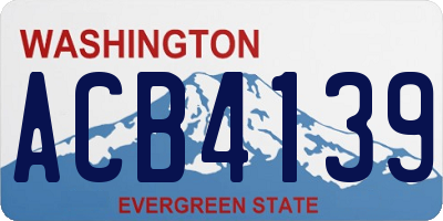 WA license plate ACB4139